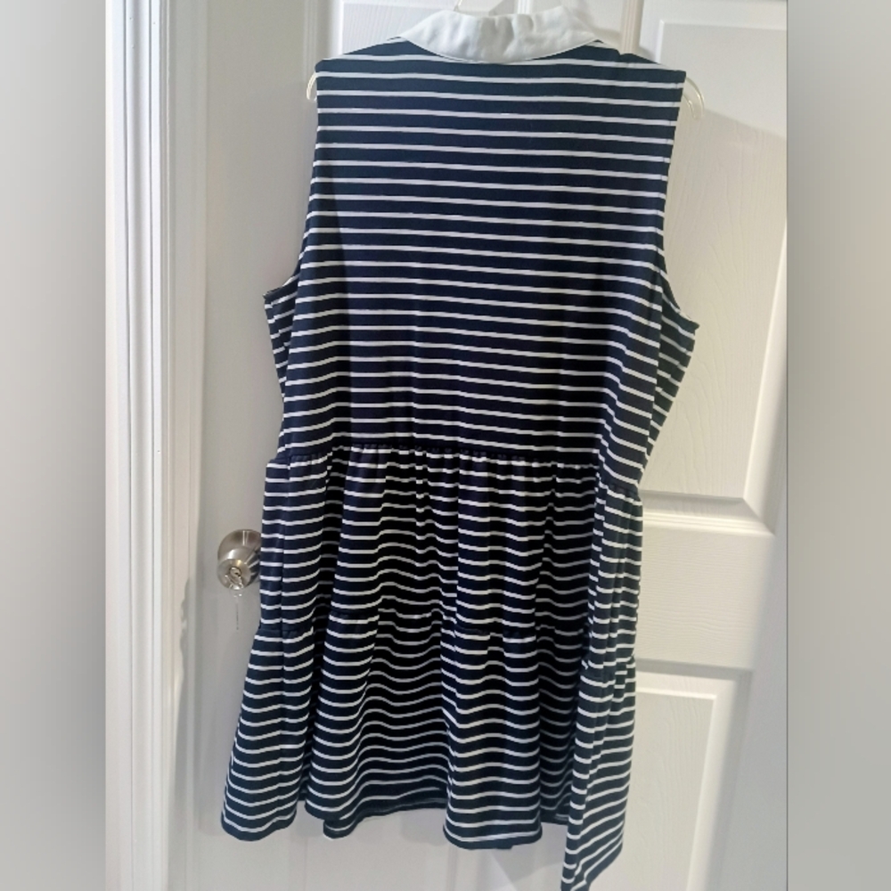 Nautica Navy and White Striped Sleeveless Dress - Picture 4 of 6
